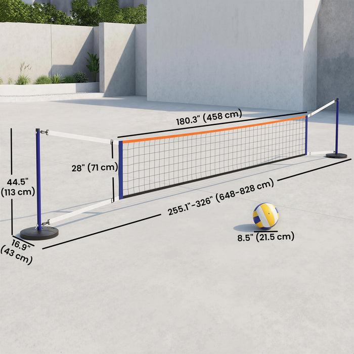Soozier Volleyball Net with 21-27ft Adjustable Length, Volleyball, Pump