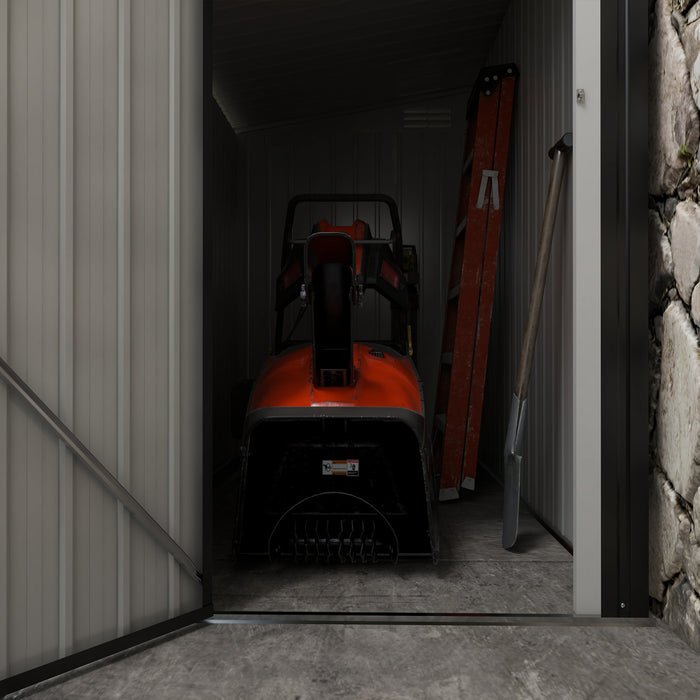 Outsunny 4' X 8' Steel Garden Storage Shed Lean To Shed Outdoor Metal Tool House With Lockable Door And 2 Air Vents For Backyard, Patio, Lawn