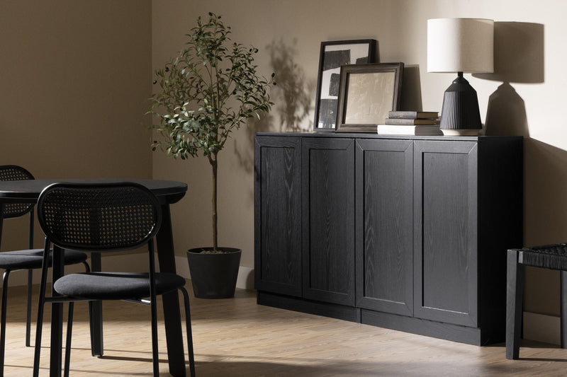 Arum Set Of 2 Sideboards With Shelves Black Oak - South Shore