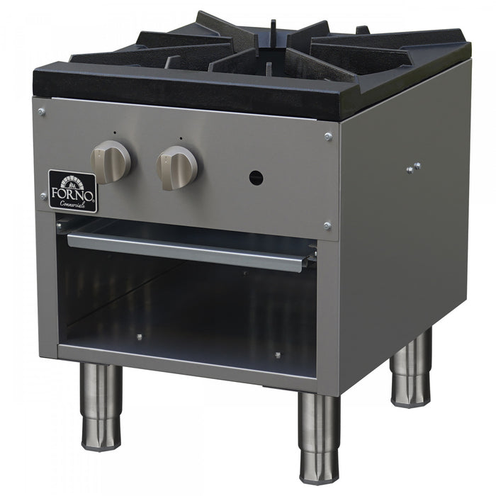 FORNO Commerciale Gas Stock Pot Range, 1 Burner, 80,000 BTU, Stainless Steel - FCMSP0089-18
