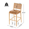 Philip Modern Rubber Wood Bar Stool Set of 4 with Woven Back Support,Natural | Philip – Lot de 4 tabourets de bar modernes en bois d’hevea avec dossier en tressage, finition naturelle
