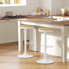HOMCOM Wooden Bar Stools Set of 2 Adjustable Swivel Barstools Natural White