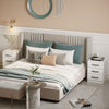 HOMCOM Nightstand Set of 2, Bedside Tables with 3 High Gloss Drawers