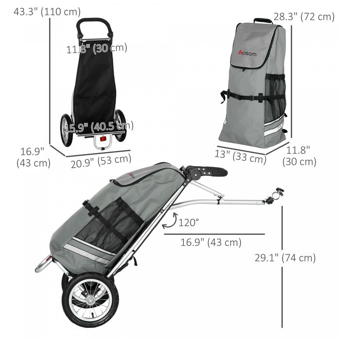 Aosom Bike Trailer, Bicycle Cargo Trailer With Reflective Strips