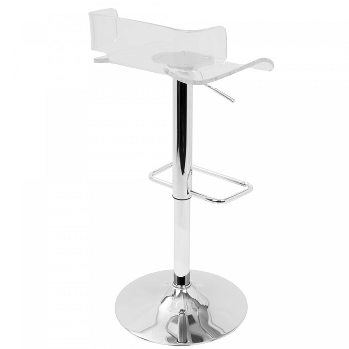 LumiSource Pride Contemporary Adjustable Barstool - Clear Acrylic