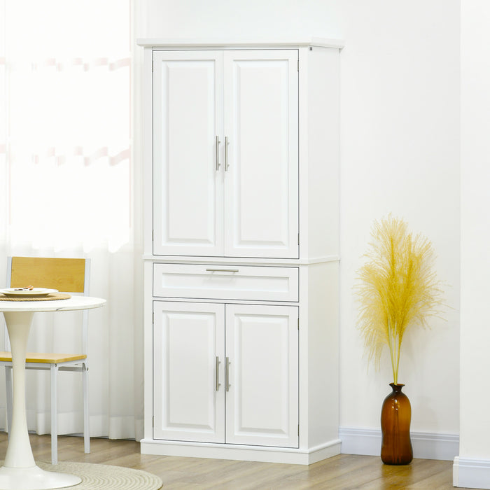 HOMCOM 72\" Kitchen Pantry Storage Cabinet with Drawer, Adjustable Shelves