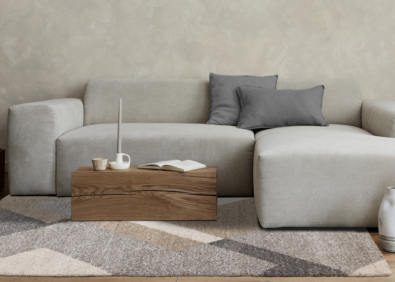 Maverick White Beige Grey Modern Plush Area Rug - 7'10\" x 11'2\"