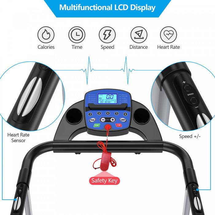 Costway 1100w Folding Electric Treadmill Support Motorized Power Running Machine