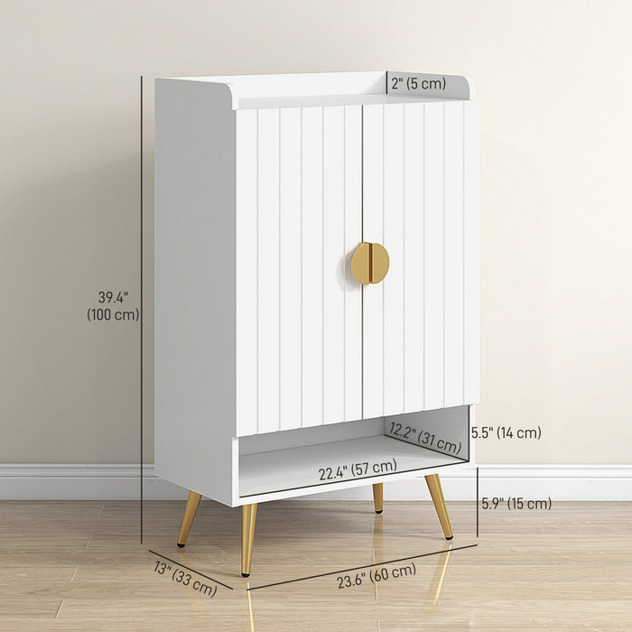 HOMCOM Narrow Shoe Cabinet for Entryway Shoe Storage Cabinet with Storage