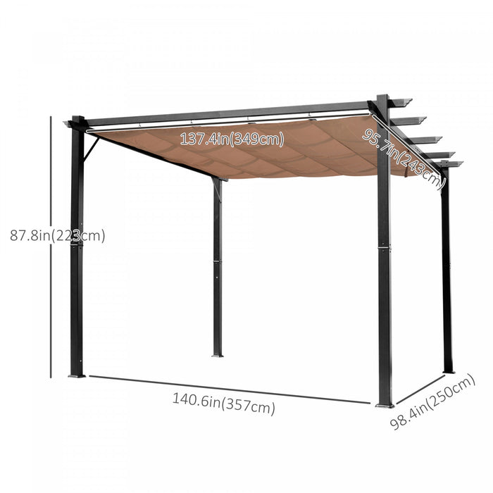 Outsunny 10' X 13' Aluminium Outdoor Pergola Gazebo Backyard Canopy Cover Square Sunshade Garden Grape Trellis Black