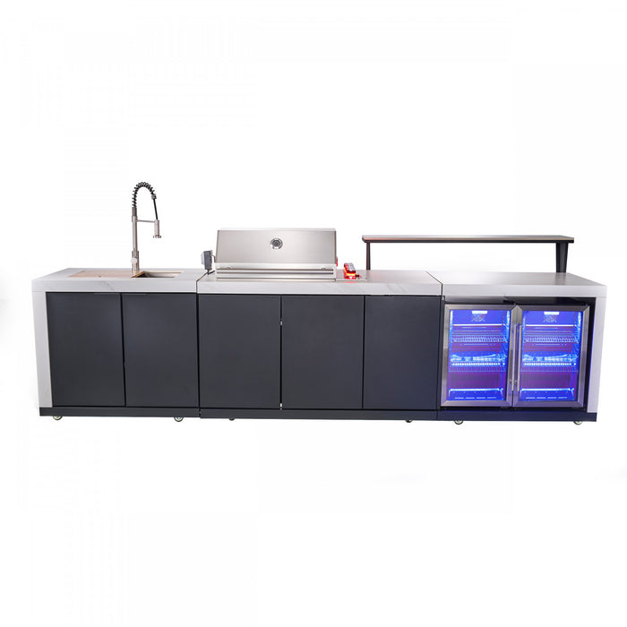 Forno Rimini Outdoor Kitchen, 62,600 BTU, 4.8 cu.ft. Refrigerators, White Countertops - FODKT2575WHT