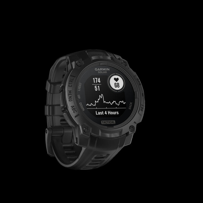Garmin Instinct 3 45mm - Solar Tactical, Black, Gps, Led Flashlight, Mil-std-810, 40d Battery