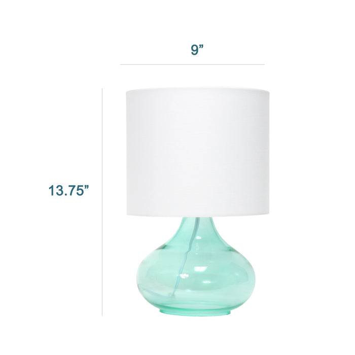 Ryley Glass Raindrop Table Lamp, Teal, 13.75\"H