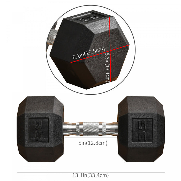 Soozier 35lbs Rubber Hex Dumbbell, Weight Dumbbell Hand Weight Barbell