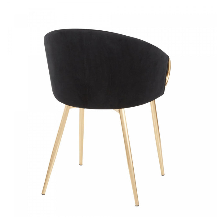 LumiSource Claire Velvet Contemporary Glam Dining Chair - Gold/Black