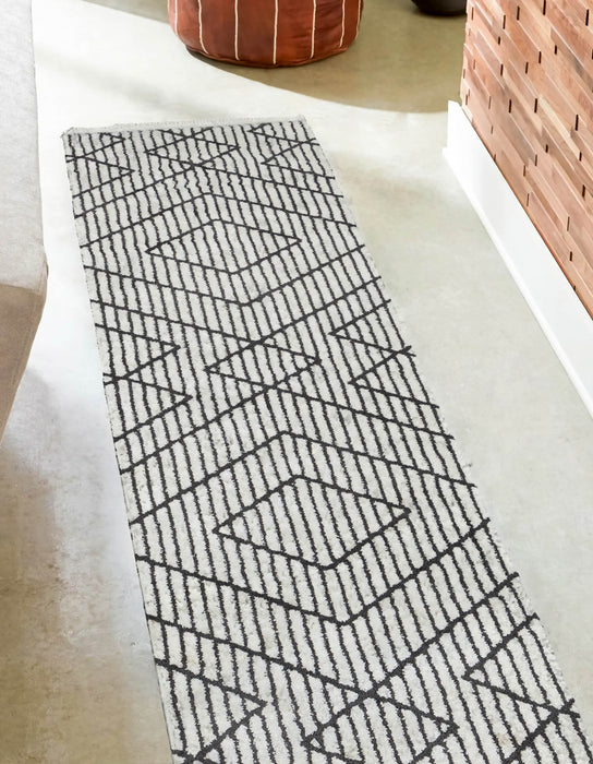 Sloane Contemporary 2'3\" x 7'6\" Runner Rug in Ivory Indoor Area Rug