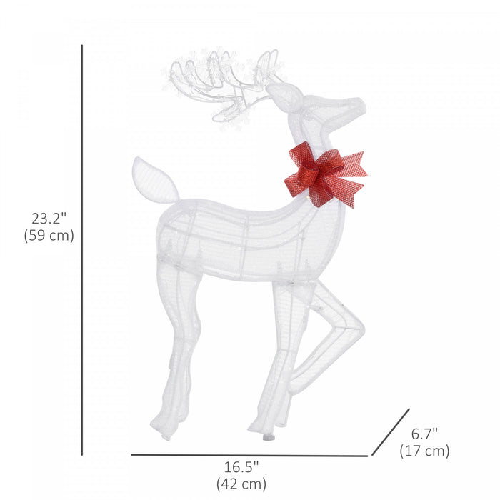 Outsunny Light Up Reindeer Christmas Decoration with 61 LED Lights White