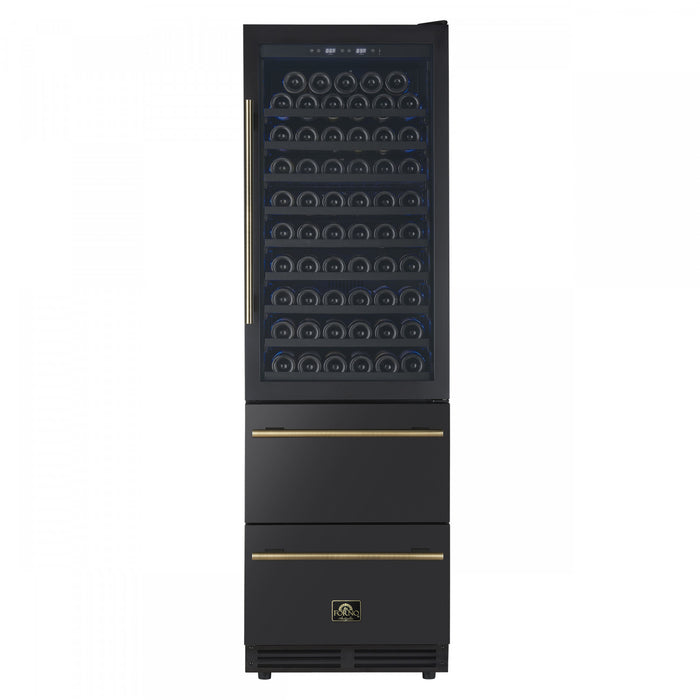 Forno Azienda 24\" Dual Zone Wine Cooler, 15.8 Cu.Ft, 108 Bottles & 100 Cans, Black - FWCDR6628-24BLK Refrigerator