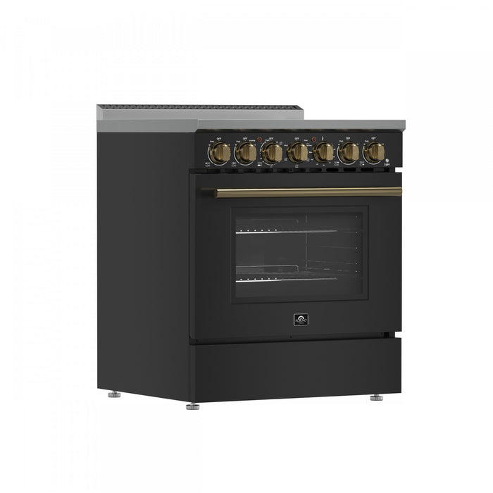 Forno Paolo 30\" Black Electric Range, 4.38 CU.FT. - FFSEL6011-30BLK