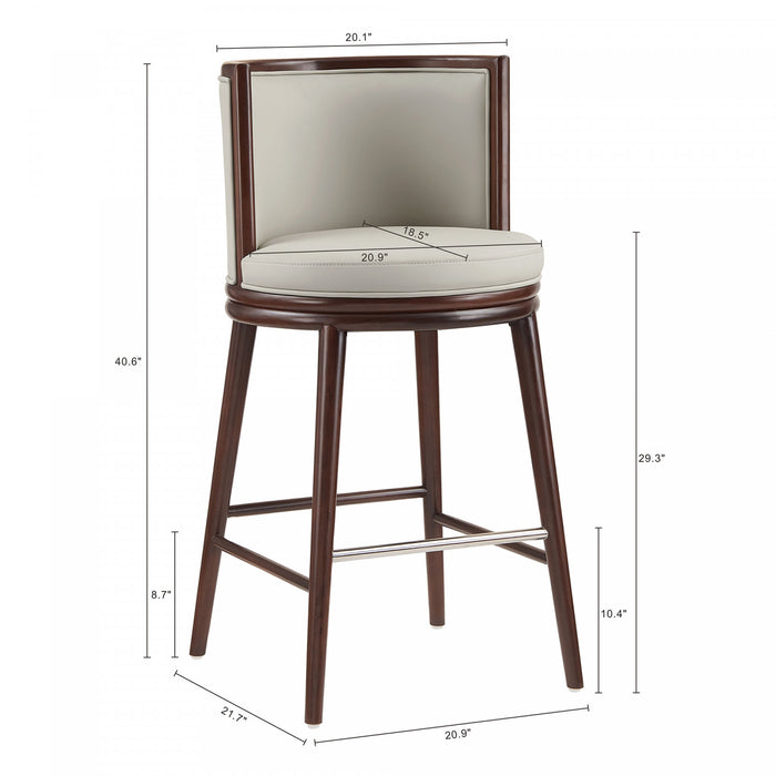 Evalyn Modern Wood Upholstered Barstool in Stone - Set of 3