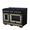 Forno Ambassador 48" Gas Range in Black, 8 Sealed Burners, 6.7 Cu.Ft. Ovens - FFSGS6299-48CPBLK | Cuisiniere a gaz Ambassador de 48 po, noire, 8 bruleurs scelles, fours de 6,7 pi³ – FFSGS6299-48CPBLK