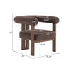Crest Modern Upholstered Round Arm Accent Chair with Three-Leg Design, Dark Brown, Walnut | Crest Fauteuil d'Appoint Moderne a Accoudoirs Ronds et Pieds Triangulaires, Brun Fonce, Noyer