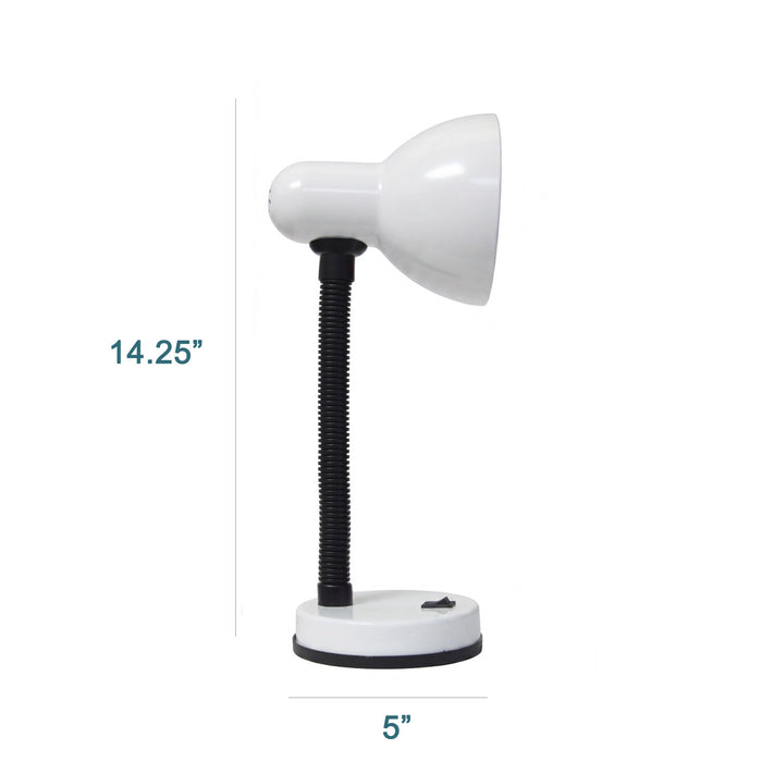 Remmer Gooseneck Desk Lamp, Snow, 14.25\"H