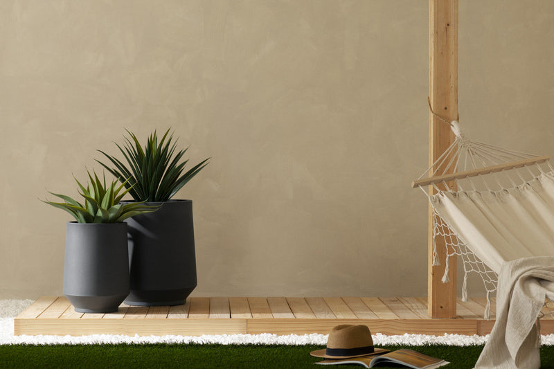 Dalya 2-Piece Planter - Dark Grey