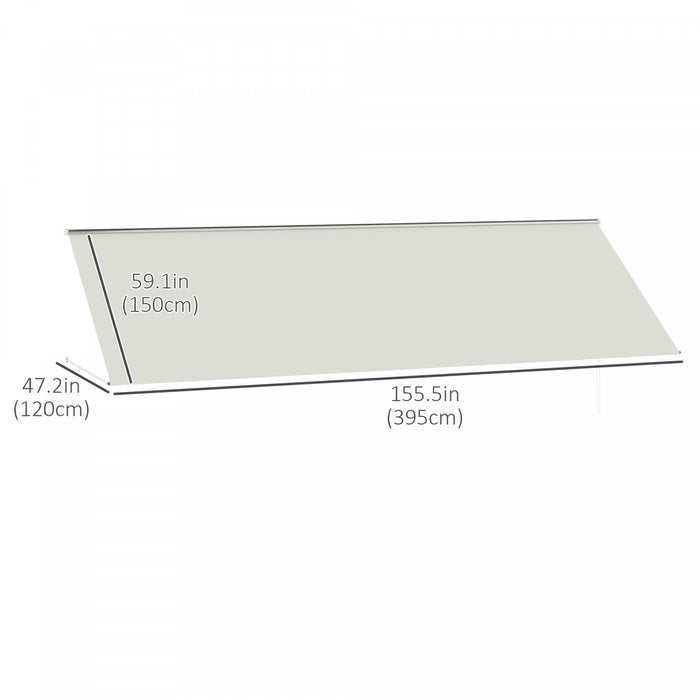 Outsunny 13' X 4' Retractable awning For Doors And Windows, Beige