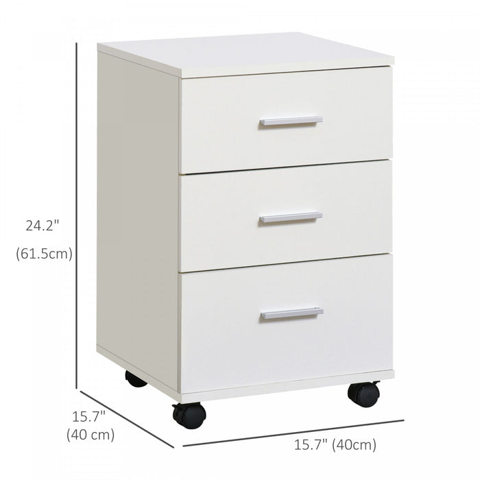 Vinsetto 3 Drawer File Cabinet With Lock And Keys For Home Office