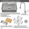 MultiSINK 33 in. Dual Mounted 3-Level Workstation Kitchen Sink, Faucet, Glass Rinser,Stainless Steel- D-WP30 Laundry Combo | Evier poste de travail MultiSINK 33 po, double pose, 3 niveaux, robinet, rince-verre, inox-D-WP30