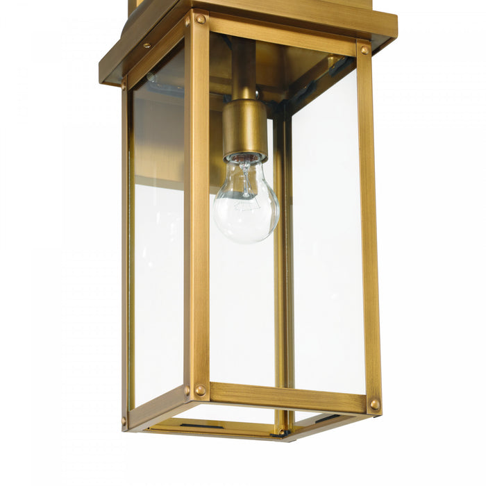 Madrid 1 Light Outdoor Wall Sconce 23.4\", Weathered Brass