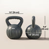 Soozier Kettlebell, 18 lbs Kettle Bell with Non-Slip Handle for Home Gym, Weight Lifting and Strength Training, Grey