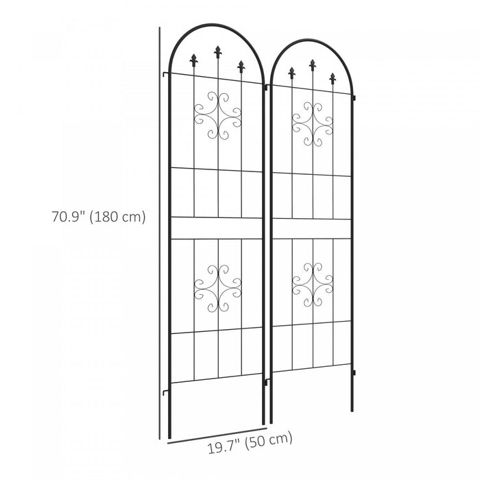 Set Of 2 Garden Trellis Metal Trellis For Climbing Plants Flowers