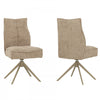 Elowen Taupe Upholstered Swivel Dining Chair (Set of 2) | Chaise de salle a manger pivotante Elowen rembourree taupe (ens. de 2)