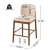 Lois Rubber Wood Counter Stool Set of 4 with Upholstered Seat and Footrest,Beige | Lois lot de 4 tabourets de comptoir en bois d’hevea avec assise rembourree et repose-pieds, beige