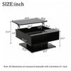 Ethan Coffee Table with Lift-Top and LED Lights,Black | Ethan table basse relevable avec eclairage LED, noir