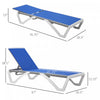 Outsunny Outdoor Chaise Lounge Chair, Patio Aluminum Tanning Chair, Blue