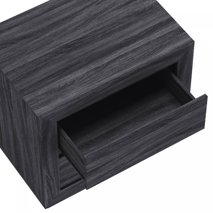 Soren Contemporary 26\" Nightstand in Charcoal Gray (2-Drawer)