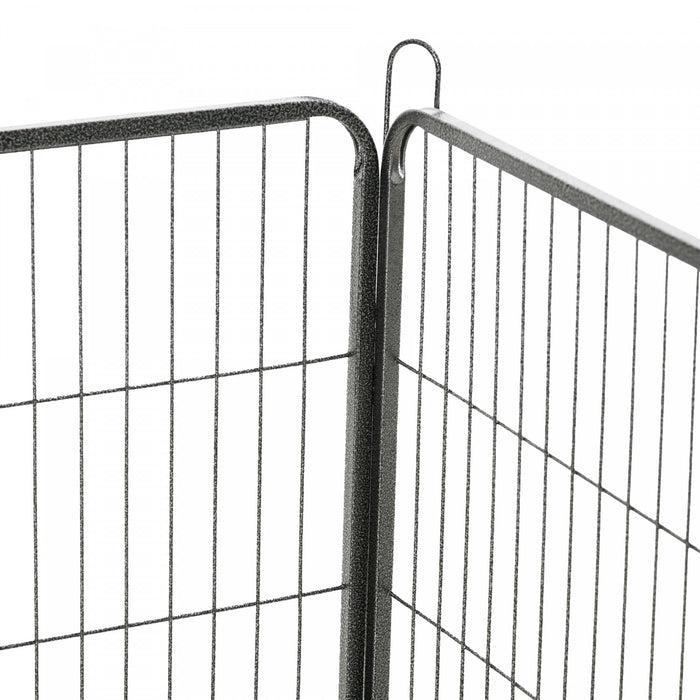 Pawhut Heavy Duty Dog Playpen, 16 Panels Pet Playpen Dog Fence, Portable Puppy Exercise Pen, With 2 Doors Locking Latch, Outdoor Or Indoor Use 23.5\" Height