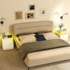 HOMCOM Nightstand Set of 2, Side Table with LED Lights, White