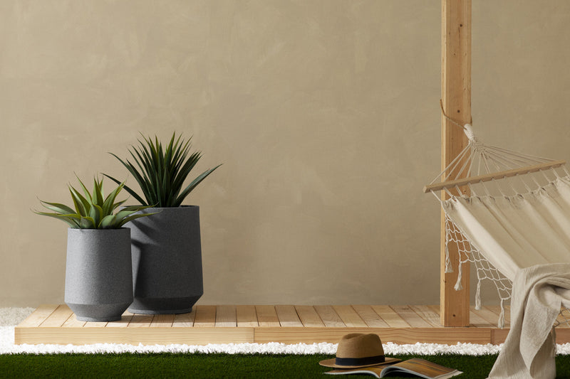 Dalya 2-Piece Planter - Mottled Grey
