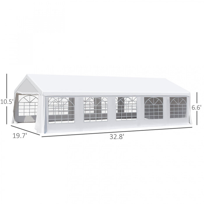 Outsunny 20'x33' Large Party Tent & Carport With Removable Sidewalls And Windows, Portable Garage Canopy Tent, Sun Shade Shelter, For Parties, Wedding, Outdoor Events