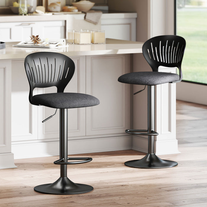 HOMCOM Bar Stools Set of 2, Modern Swivel Counter Height Barstools, Black