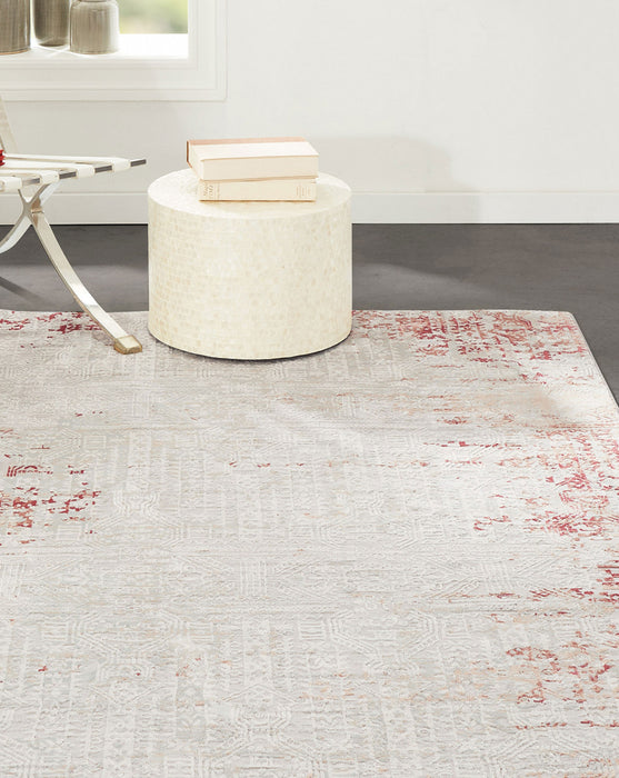 Amber Traditional 8'11\" x 12'6\" Area Rug in Red Indoor Area Rug
