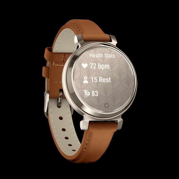 Garmin Lily™ 2 Smartwatch - Health Tracking With Stylish Patterned Lens, Touchscreen - Cream Gold