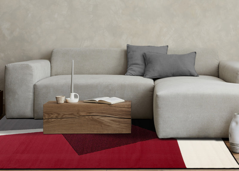 Forte Red Black White Geometric Area Rug - 7'9\" x 10'6\"