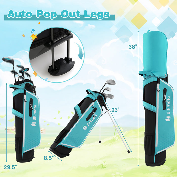Ultimate Junior Complete Golf Club Set For Kids Age 11-13 Years Old Golf Practice Set Blue