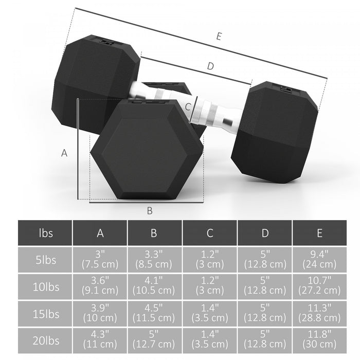 Soozier 100 LBS Dumbbell Set with Rack, Rubber Coated Hex Hand Weights