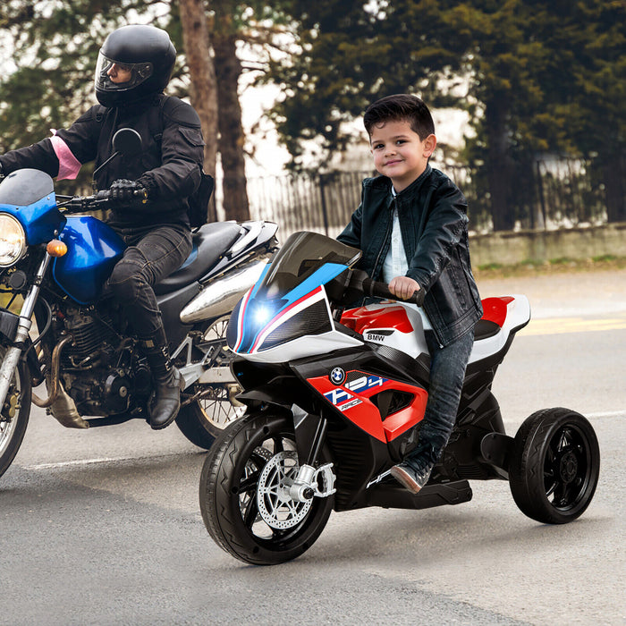 12v Kids Ride On Motorcycle Licensed Bmw 3 Wheels Electric Toy W/ Light & Music Red
